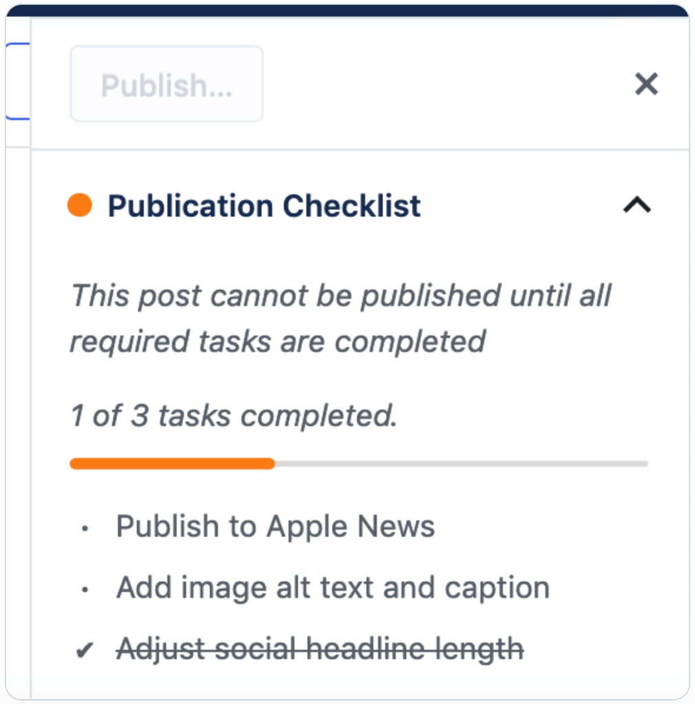 publication checklist