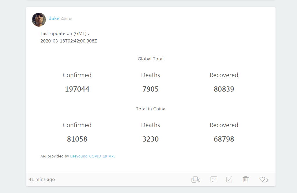 corona virus data