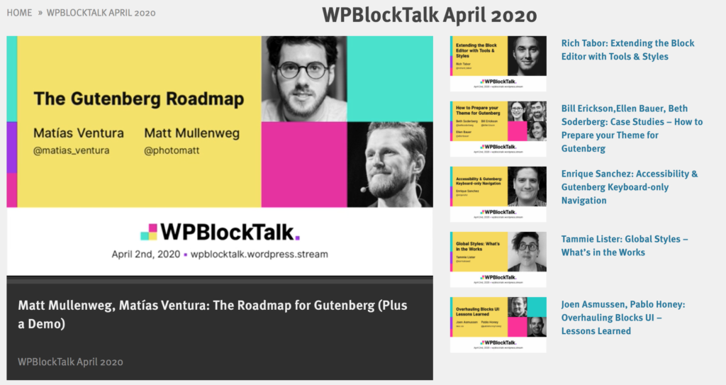 wpblocktalk video's