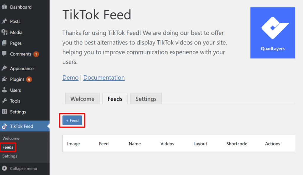 tiktok video's in wordpress