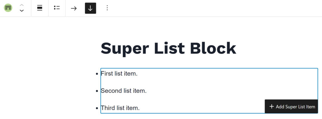Super List Block plugin